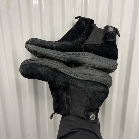 Merrell Primo High Chill Men\'s US 13 Athletic Chelsea Boots Shoes Black Suede